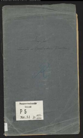 Zivilstandsregister der Juden für den Ort Geseke (G 1833-1847) (Gemeinde: Geseke, Kreis Lippstadt)