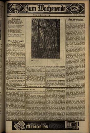 Zweite Ausgabe vom Sonntag, den 18. Oktober 1936.