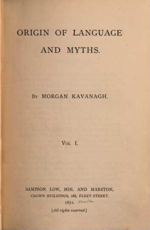 Origin of language and myths, 1