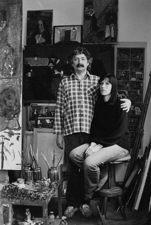 Der Maler und Grafiker Peter Herrmann und seine Frau Petra Herrmann im Atelier