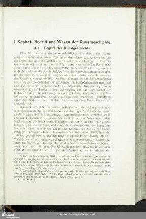 I. Kapitel: Begriff und Wesen der Kunstgeschichte
