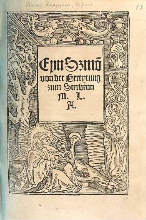 Ain sermon von der Bereytung zum sterbenn