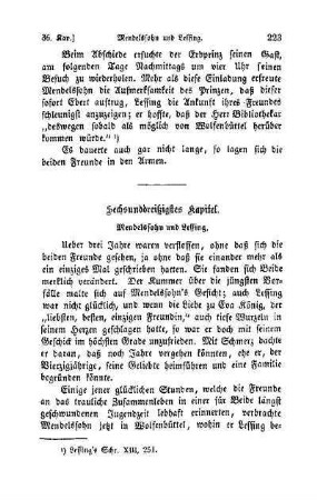 Sechsunddreißigstes Kapitel. Mendelssohn und Lessing
