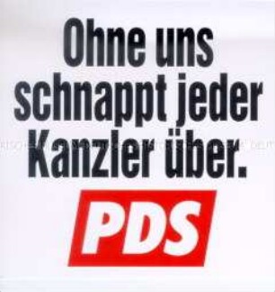 Aufkleber der PDS zur Bundestagswahl 1998