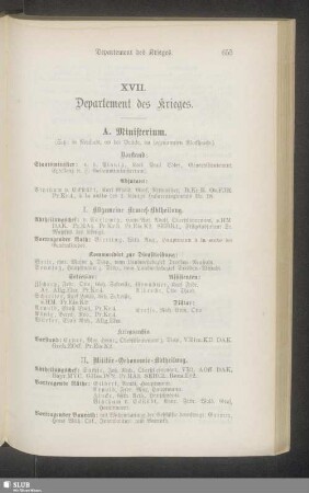 XVII. Departement des Krieges