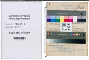Entnazifizierung Wilhelm Luberichs , geb. 25.09.1911 (Inspektor)
