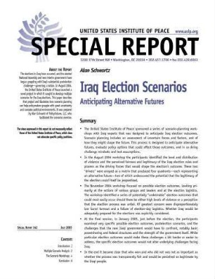 Iraq election scenarios: anticipating alternative futures