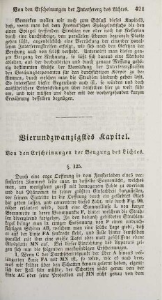 Vierundzwanzigstes Kapitel. Von den Erscheinungen der Beugung des Lichtes.