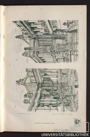 3. Hofarchitektur mit Säulenhalle. - Museumsanlage.