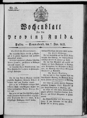 Nr. 23, Ausgabe vom 7. Juni 1823