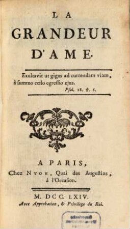 La grandeur d'ame