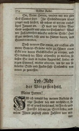 Lob-Rede der Vergessenheit.