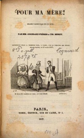 Pour ma mère! : Drame-vaudeville en un acte
