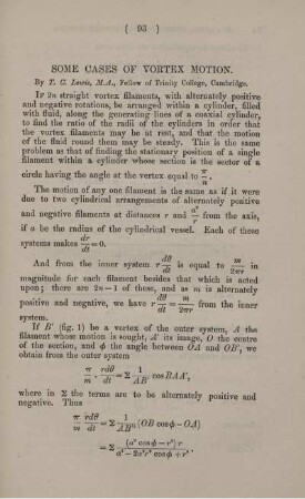 Some cases of vortex motion.