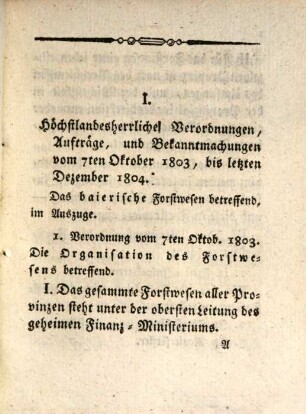 Taschenbuch für churpfalzbaierische Förster. 1, 1. 1806