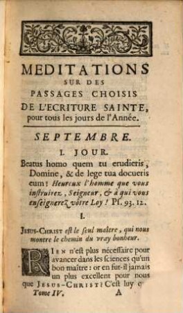 Meditations Sur Des Passages Choisis De L'Ecriture Sainte Pour Tous Les Jours De L'Année : Traduites de l'Italien, 4