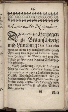 Annexum & Notandum.