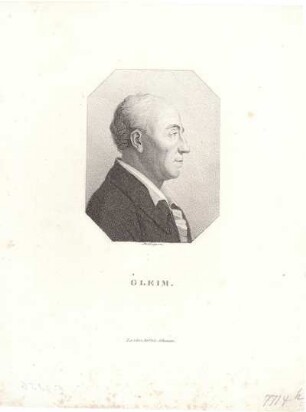 Porträt Johann Wilhelm Ludwig Gleim von Friedrich Wilhelm Bollinger nach F. Schlüter