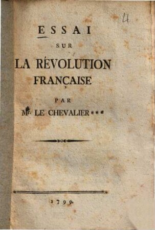 Essai Sur La Révolution Française