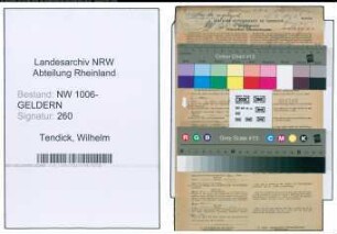 Entnazifizierung Wilhelm Tendick , geb. 02.05.1896 (Kassenangestellter)