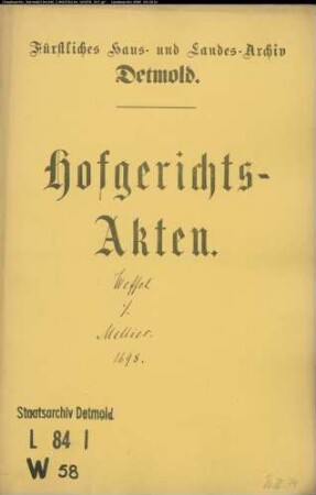 Weffel, Deppe gegen Bartold und Jakob Mellies, Ziegelmeister zu Hiddesen - Schuldforderung