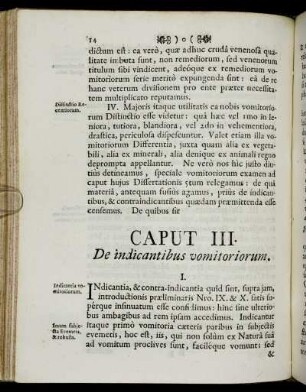 Caput III. De indicantibus vomitoriorum.
