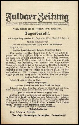 Ausgabe vom Montag, den 11. September 1916.