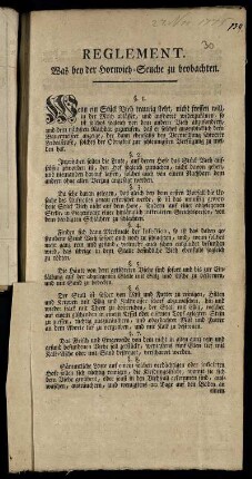 Reglement : Was bey der Hornvieh-Seuche zu beobachten : [Braunschweig, den 27. November, 1775]
