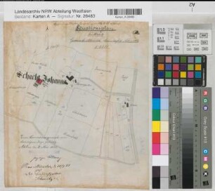 Albersloh (Sendenhorst) Schacht Johanna Kesselanlage Lageplan 1881 1 : 2500 33 x 29 Zeichnung Bergämter Nr. 5366