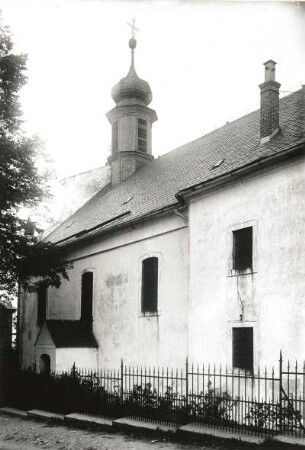 Brandau (heute Brandov / Tschechien). Dorfkirche (1720/1730). Teilansicht von Südosten