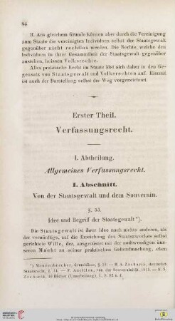 I. Abtheilung: Allgemeines Verfassungsrecht