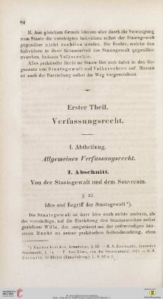 I. Abtheilung: Allgemeines Verfassungsrecht