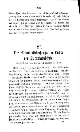 Die Fremdwörterfrage im Lichte der Sprachgeschichte
