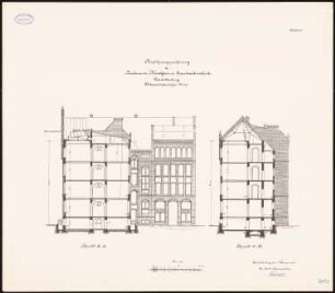 Kunstgewerbe- und Handwerkerschule, Berlin-Charlottenburg: Schnitte 1:100