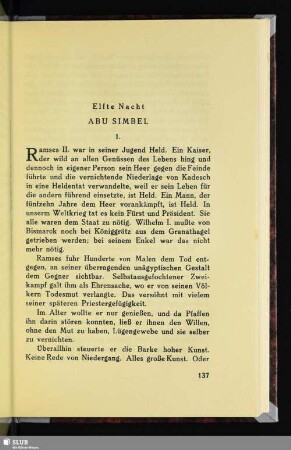 Elfte Nacht: Abu Simbel