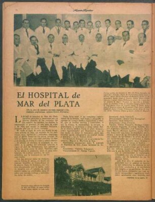 El Hospital de Mar del Plata : (De la jira de nuestra enviada especial a las ciudades argentinas, señora Elvira Ferreira)