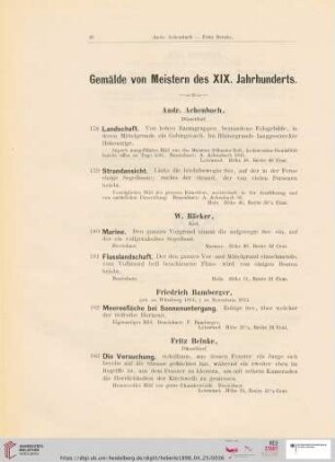 Gemälde von Meistern des XIX. Jahrh. (Nr. 178 - 323e)