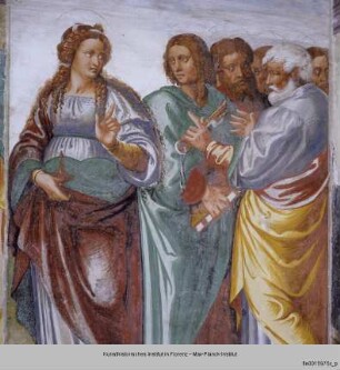 Szenen aus dem Leben der Heiligen Maria Magdalena : Die Heilige Maria Magdalena mit dem Heiligen Petrus und anderen Aposteln