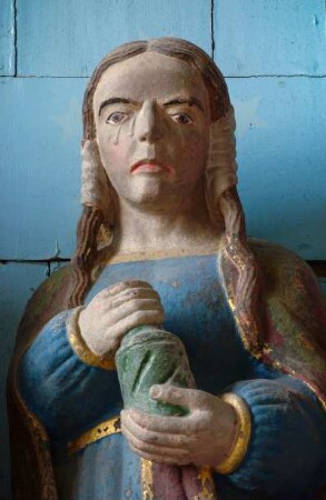 Frankreich. Bretagne. Finistere. Saint Nic. Kirche innen. Kreuzabnahme. 16 Jahrhundert. Portrait Einzelfigur