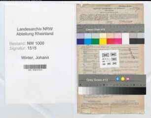 Entnazifizierung Johann Winter, geb. 11.12.1910 (Postbeamter)