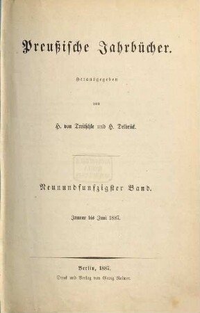 Preußische Jahrbücher. 59. 1887