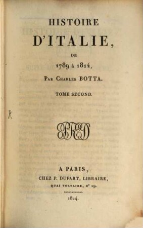 Histoire d'Italie, de 1789 à 1814. 2