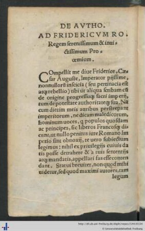 De Autho. ad Fridericvum Ro. Regem Proemium.