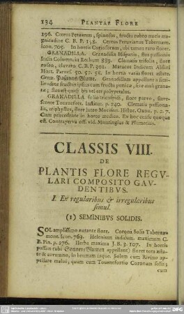 Classis VIII. De Plantis Flore Regulari Composito Gaudentibus