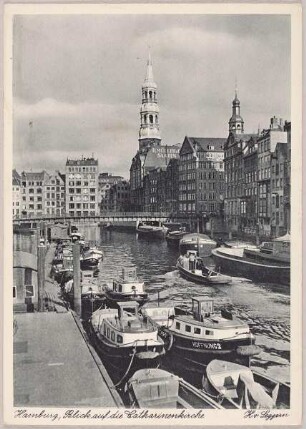 "Hamburg, Blick auf die Catharinenkirche"
