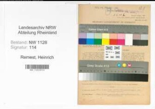 Entnazifizierung Heinrich Remest , geb. 05.11.1897 (Polizist)