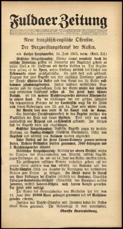 Ausgabe vom Mittwoch, den 16. Juni 1915.
