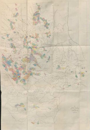 Map slowing the position of the coffee estates in the central province of Ceylon