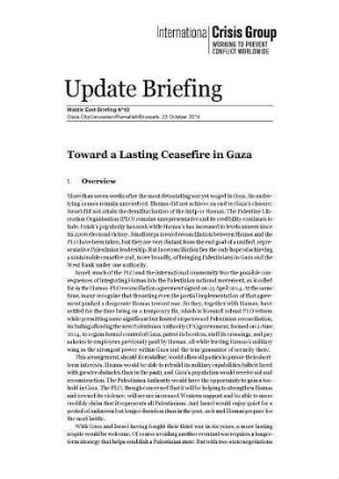 Toward a lasting ceasefire in Gaza