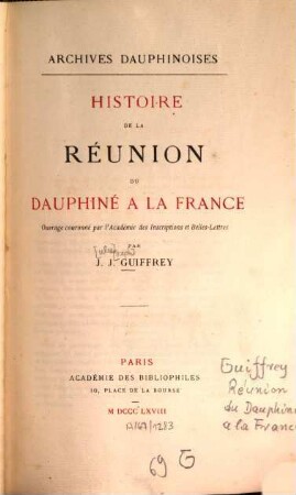 Histoire de la réunion du Dauphiné à la France